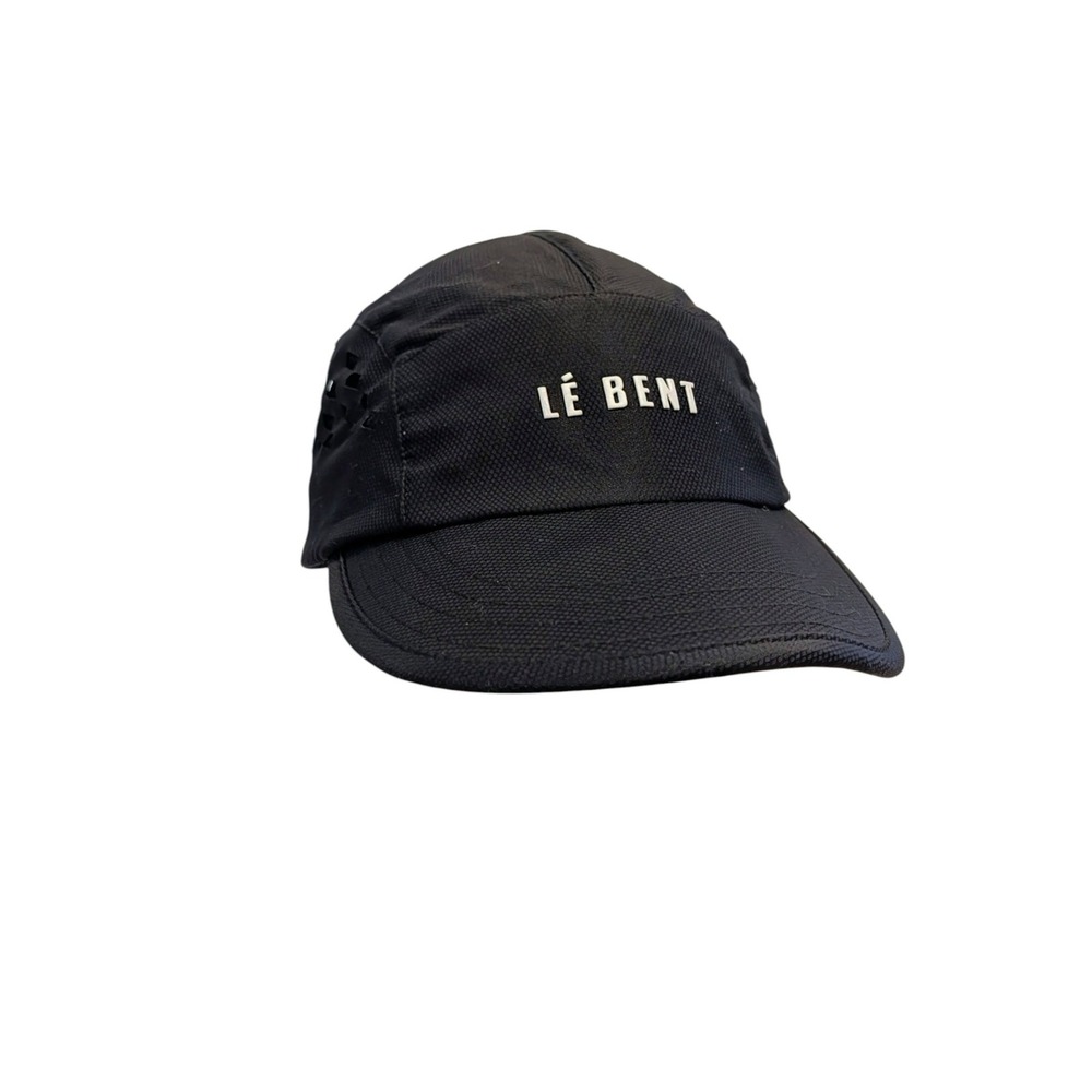 Le Bent Running Cap Black Recycled Polyester Adjustable Bungee UPF Hat